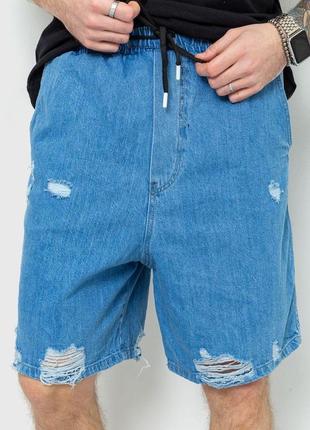 Шорти джинсові чоловічі рвані колір темно-блакитний 157r8002-989