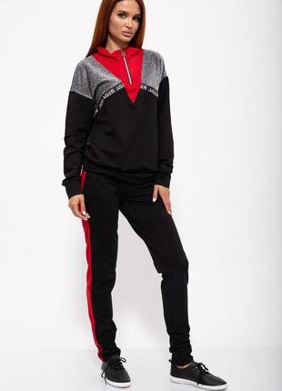 Спорт костюм жін. колір чорно-червоний 102r0702 фото