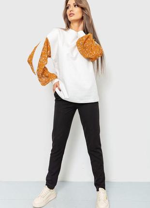 Кофта жіноча ошатна з шифоновими рукавами колір молочний 102r3172 фото
