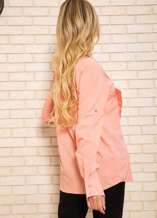 Жіноча сорочка з довгими рукавами персикового кольору 102r1404 фото