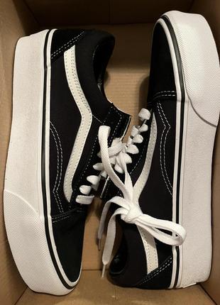 Кеды vans old skool plat black white vnoa3b3uy281 вэнсы венс ванс платформа platform оригинал origin9 фото