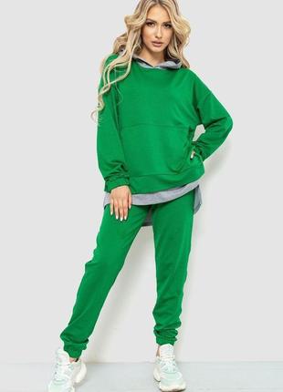 Спорт костюм жіночий обманка колір зелений 102r329
