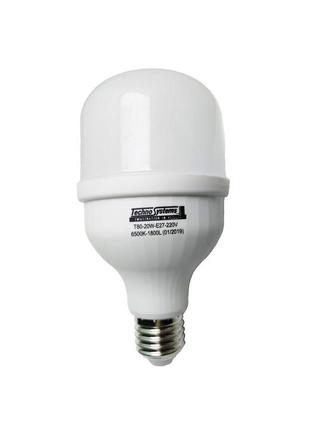 Лампа світлодіодна led bulb-t80-20w-e27-220v-6500k-1800l iccd1 фото