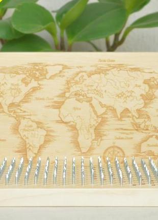 Полегшена (легка) дошка садху для початківців з гравіруванням "карта світу"1 фото