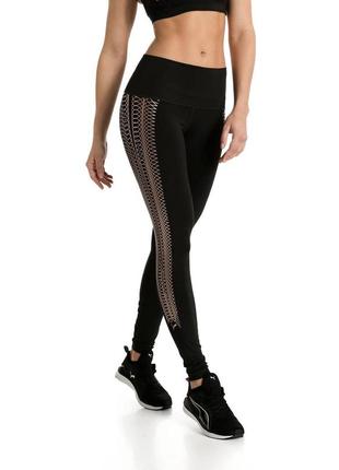 Puma black and gold leggings лосіни легінси тайтси1 фото