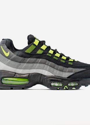 Nike air max 95 black grey green1 фото