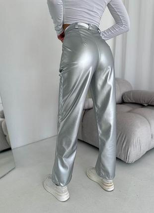 Штани металік з екошкіри