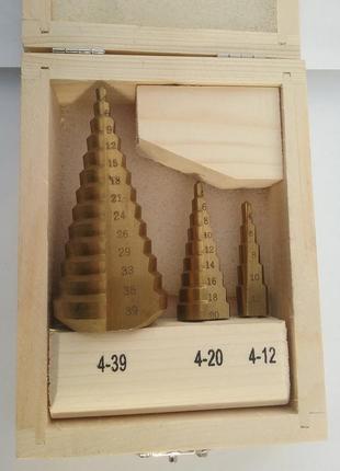 Набір ступінчастих свердл 4-12 мм, 4-20 мм, 4-39 мм falon tech