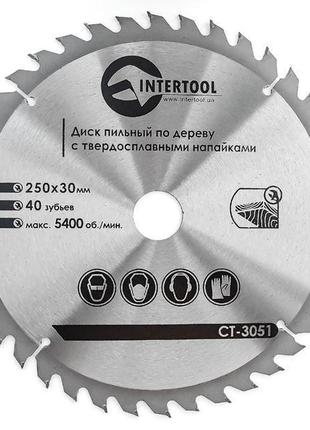 Диск пильний по дереву з твердосплавними напайками 250*30 мм ,...