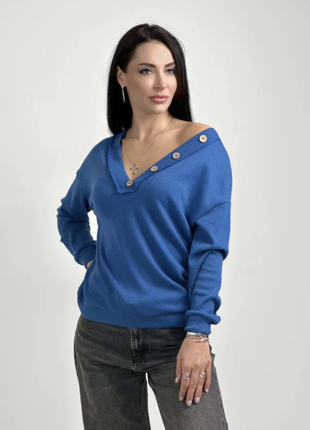 Жіночий пуловер з гудзиками оптом | норма, батал6 фото