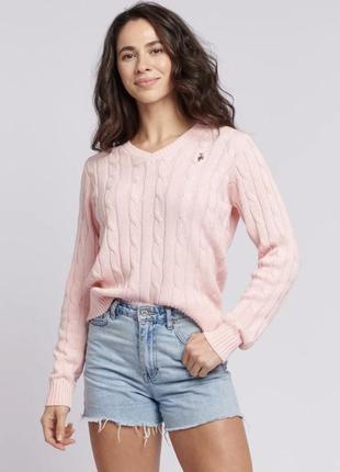 Джемпер оригінальний polo ralph lauren кардиган толстовка оригінал светр свитер кофта блуза вʼязаний реглан лонгслів xs s m рожевий1 фото