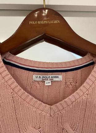 Джемпер оригінальний polo ralph lauren кардиган толстовка оригінал светр свитер кофта блуза вʼязаний реглан лонгслів xs s m рожевий8 фото