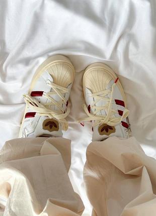 Кеди кросівки  adidas superstar bonega beige red5 фото
