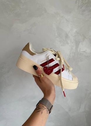 Кеди кросівки  adidas superstar bonega beige red10 фото