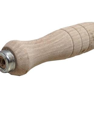 Ручка дерев'яна для напилку букова 14 см з металевим кільцем