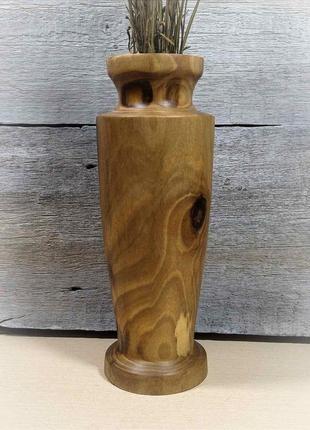 Дерев'яна ваза для сухоцвітів,декору з волоського горіха2 фото