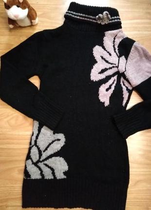Теплый зимний свитер-туника