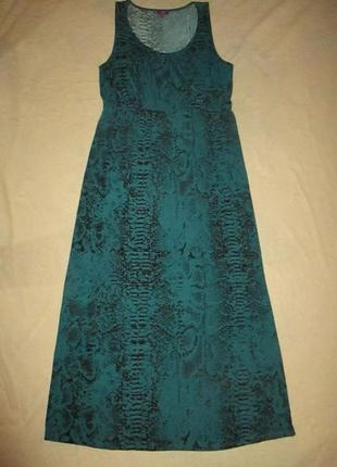 Тёмное бирюзовое в пол платье-сарафан,длина140см,14-16р3 фото
