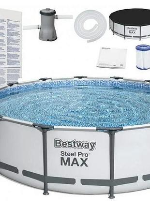 Каркасний басейн bestway 366 х 122 см + сходи + фільтр картрид...