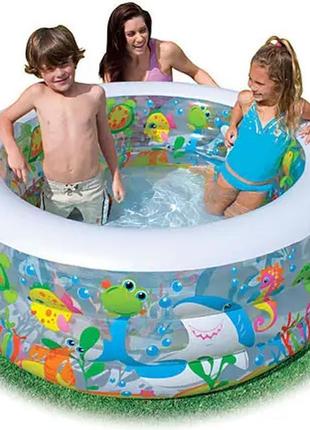 Дитячий надувний круглий басейн intex акваріум 152 х 56 см ман...7 фото