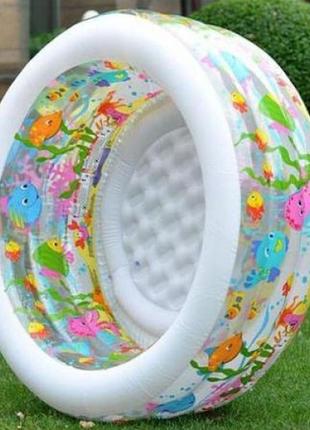 Дитячий надувний круглий басейн intex акваріум 152 х 56 см ман...9 фото