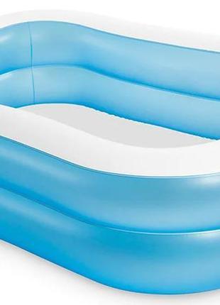 Дитячий надувний басейн intex прямокутної форми блакитна лагун...2 фото