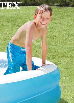Дитячий надувний басейн intex прямокутної форми блакитна лагун...4 фото