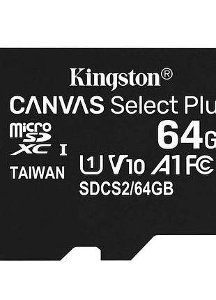 Карта пам'яті кingston 64gb class 10 uhs-i u1 100 mb/s
