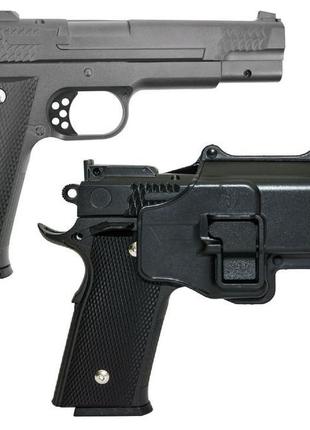 Пістолет з кобурою браунінг дитячий метал чорний bb кал.6мм