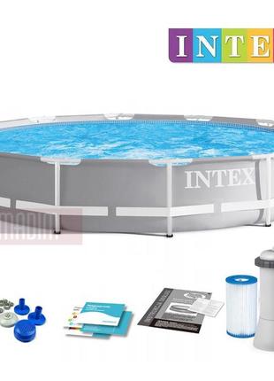 Каркасний круглий басейн intex pism frame pool 366 х 76 см + ф...