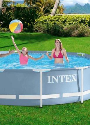 Каркасний круглий басейн intex pism frame pool 366 х 76 см + ф...2 фото