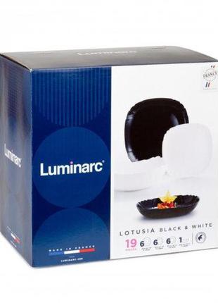 Столовий сервіз luminarc lotusia black&white; 19 предметів