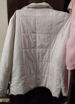 Куртка chanel біла з оксамитовим напиленням розмір л, хл8 фото