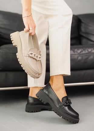 Жіночі туфлі, лофери з натуральної шкіри.1 фото