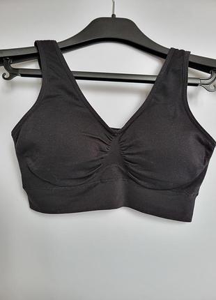 Чорний бюстгальтер-топ