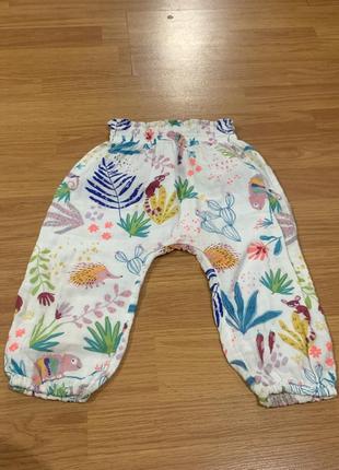 Интересны цветные летние легкие детские брюки с морским принтом