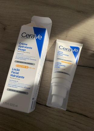 Cerave facial lotion / дневной увлажняющий крем для нормальной и сухой кожи лица + подарок1 фото