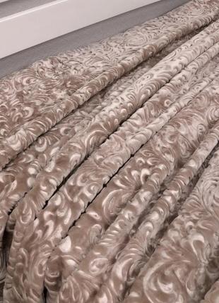 Плед велюровий з видавкою vie nouvelle "беж 3" (200х240)