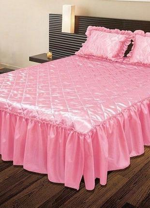 Покривало з подушками теп "glamour рожевий", двоспальне (180х210)