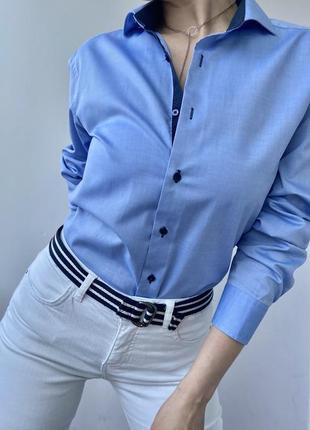 Базова блакитна сорочка/рубашка  eterna3 фото