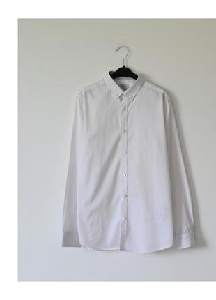 Біла сорочка оверсайз. бавовняна рубашка на весну-літо. стильна біла блуза базова
