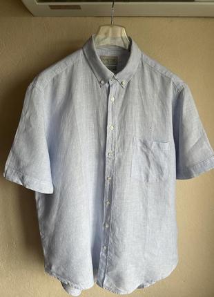 Рубашка мужская лен с короткими рукавами 54/3xl4 фото