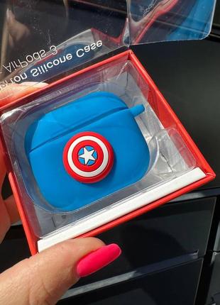 Чехол для наушников капитан америка apple airpods 3 marvel series captain-america7 фото