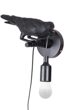 Дизайнерский настенный светильник с птицей 909vxl8055l bk