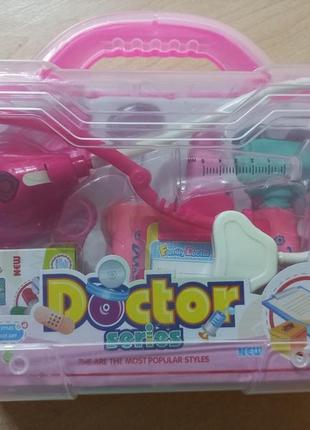 Набір лікаря 7e-2 у валізі зі світлом і звуком, рожевий