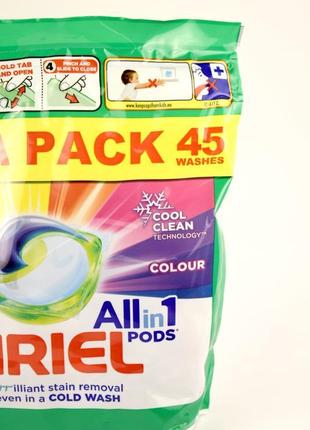 Капсули для прання кольорової білизни ariel color 45 шт італия6 фото