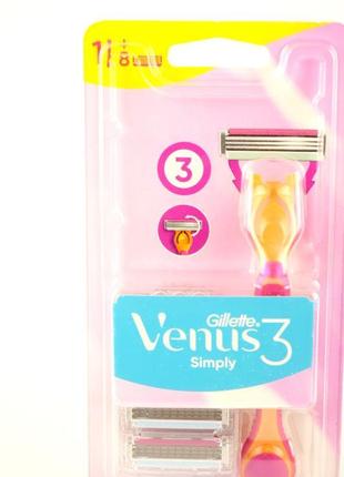 Станок для гоління gillette venus 3 simply із змінними касетам...6 фото