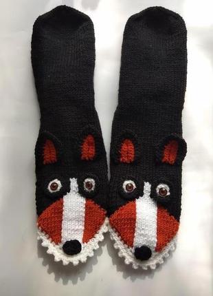 Шкарпетки з собаками в'язані3 фото