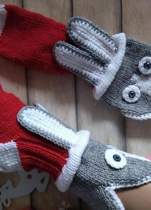 Новорічні шкарпетки рік кролика2 фото