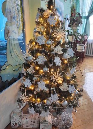 25 шт сніжинки для ялинки новорічний декор прикраси на різдво декоративні зірочки гачком6 фото